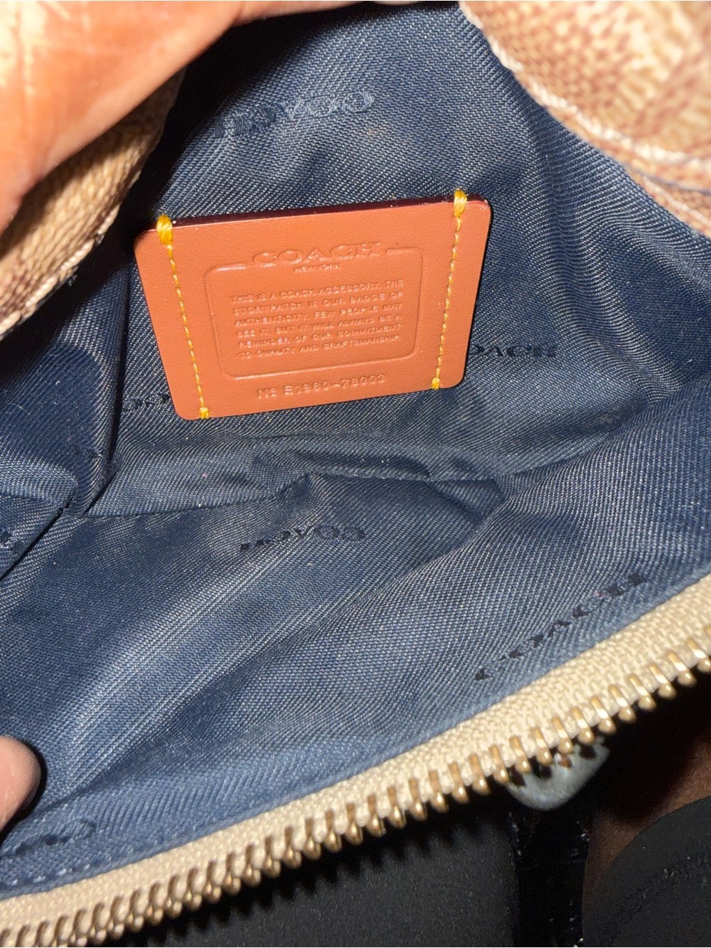 Unique Coach Pebbled Leather Belt Bag in Blue, Brown and Cream - Picture 15 of 16